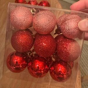 Red and pink ball ornaments set of 2 18qty each